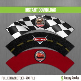 Cars Birthday Cupcake Wrappers